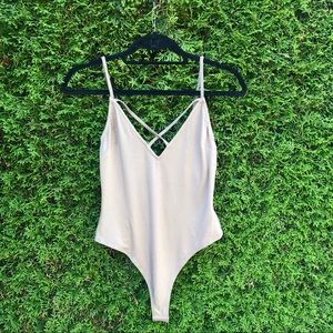 Cross Front Bodysuit - Olive
